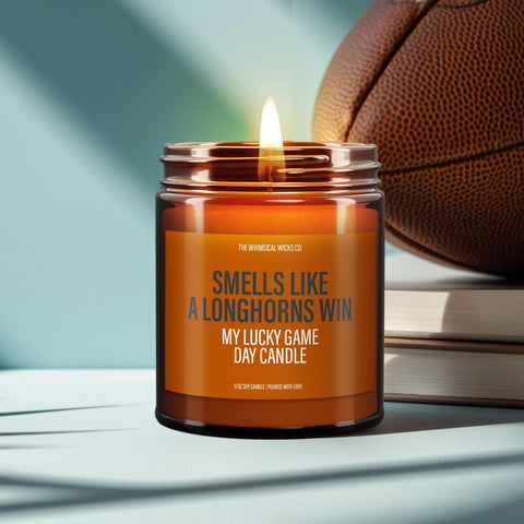 Smells Like A Longhorns Win Candle, Unique Gifts for Him, Texas Longhorns Candle, College Football Candle, Game Day Decor, Sport Candle
