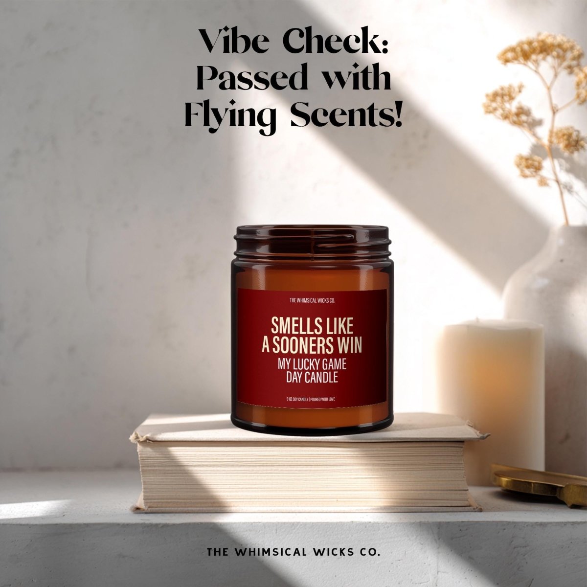 Oklahoma Sooners Candle | Boomer Sooner Gift - The Whimsical Wicks Co
