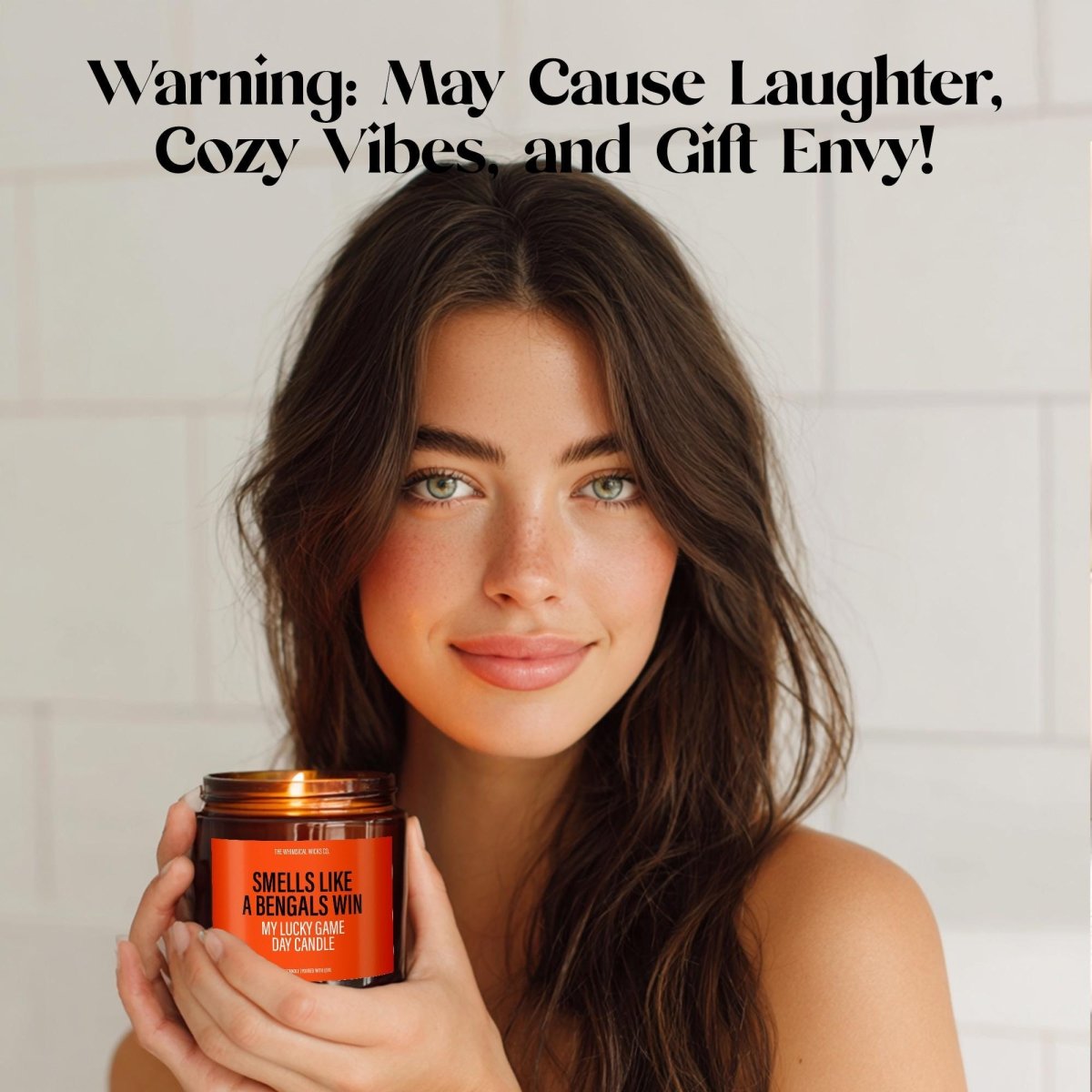 Smells Like A Bengals Win Candle | Cincinnati Football Candle | Game Day Gift - The Whimsical Wicks Co