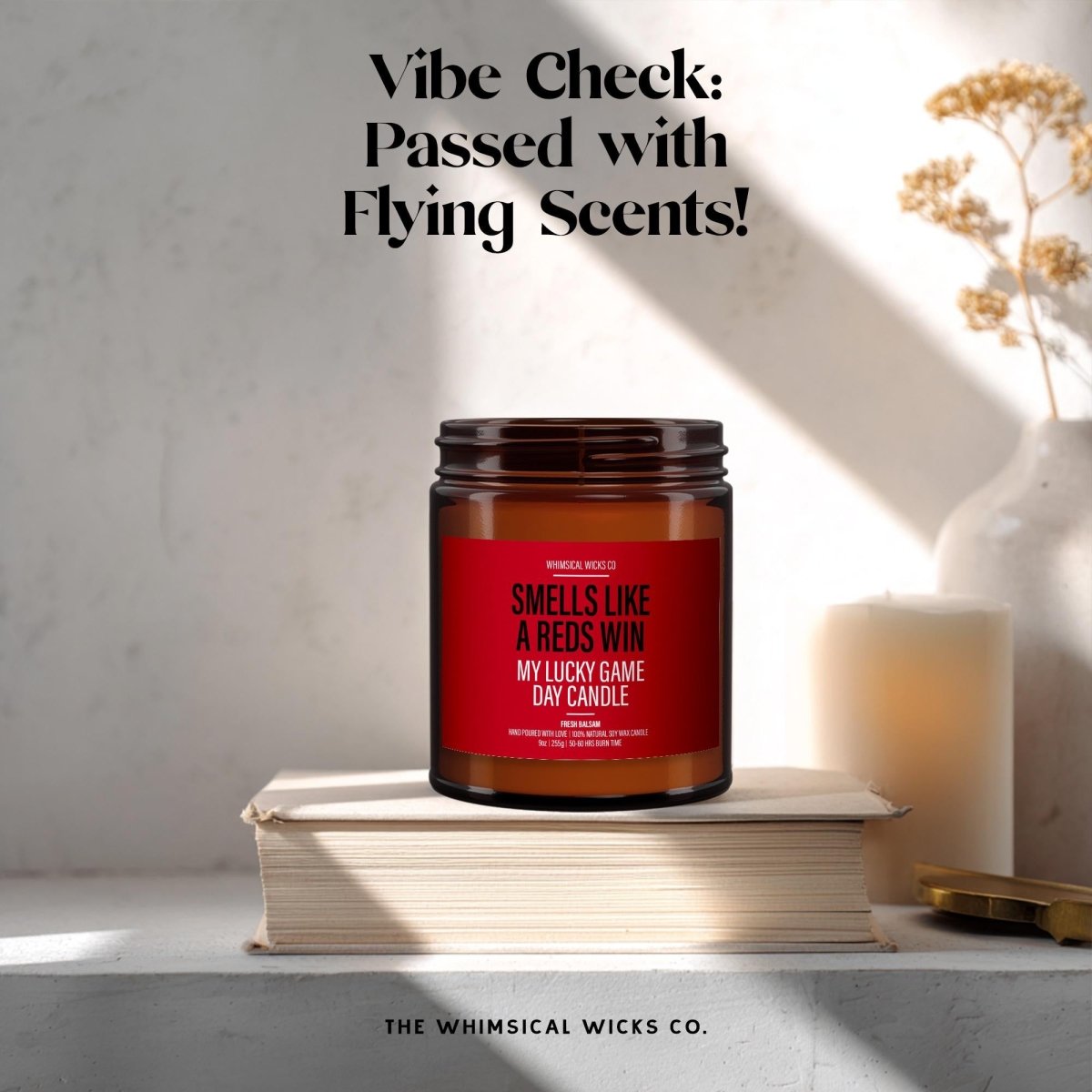 Smells Like A Reds Win | Baseball Candle - The Whimsical Wicks Co