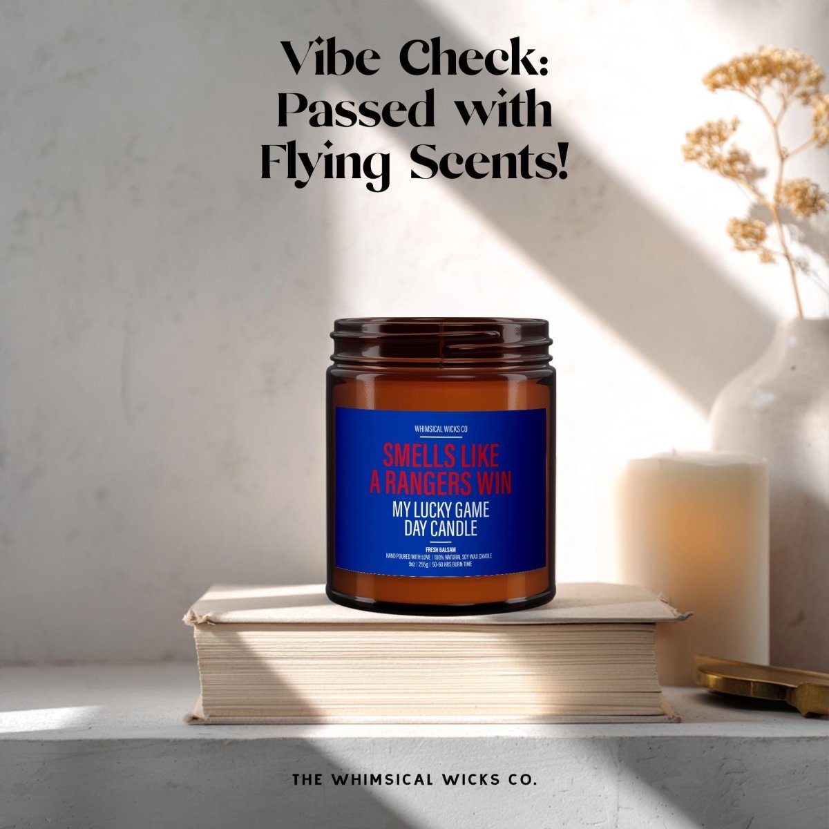 Smells Like Rangers Win Candle | Sports Gift - The Whimsical Wicks Co